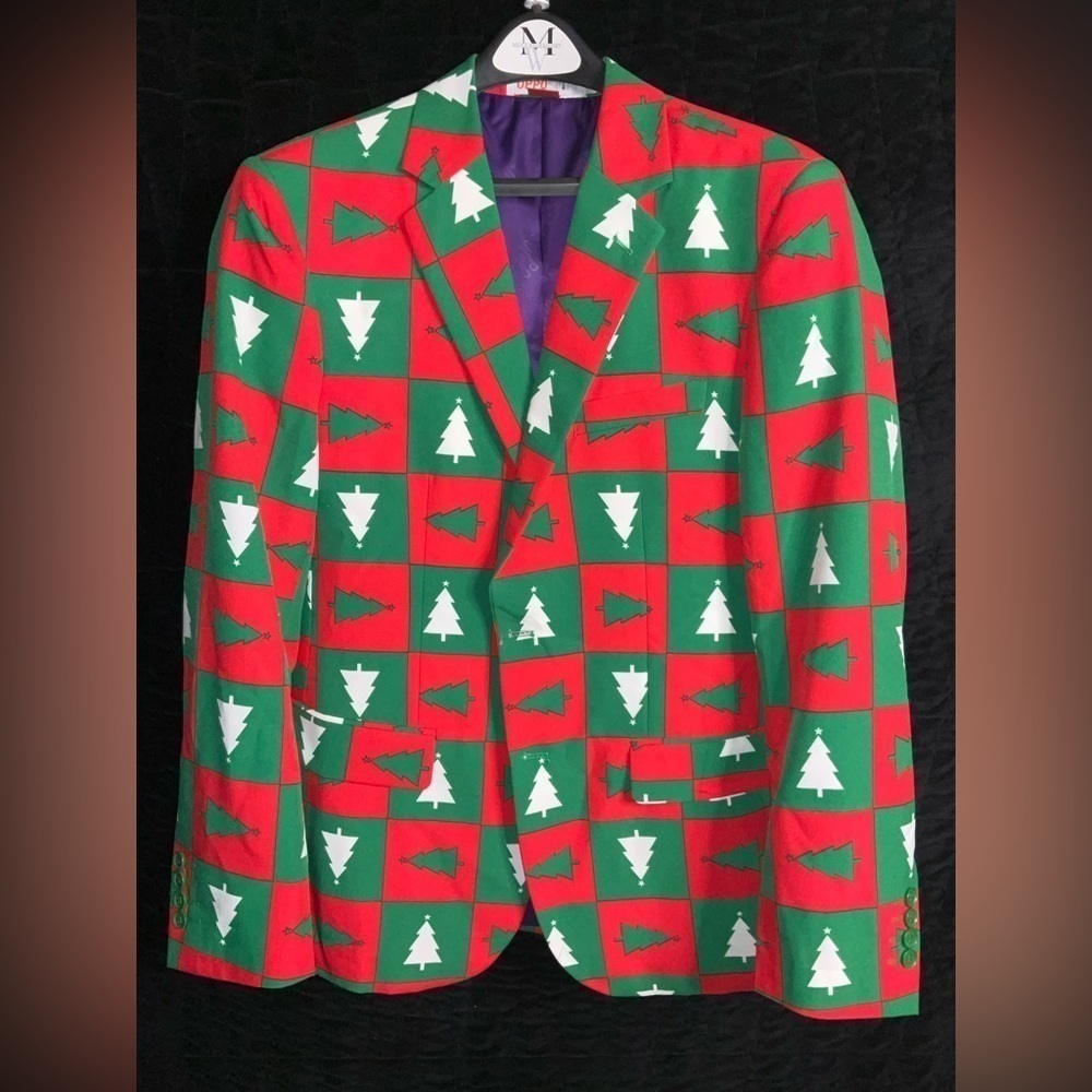 Opposuits men’s Christmas tree blazer and pants size 38